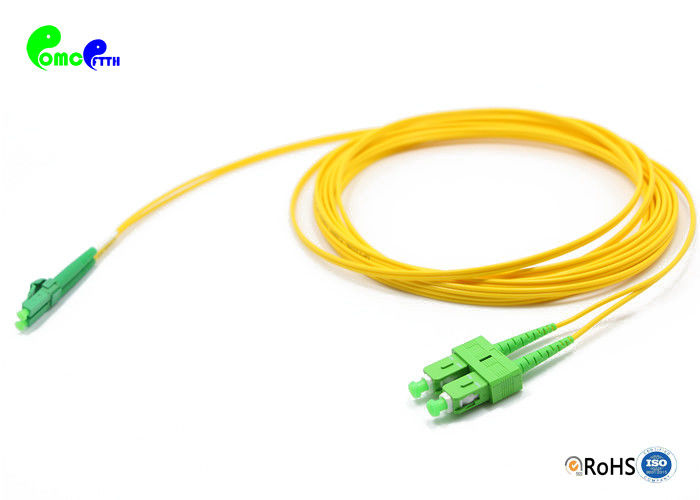 Fiber Optik Yama Kablosu Sc Apc Lc Apc Os2 9 125um G652d Dubleks 2 0mm Lszh Sari