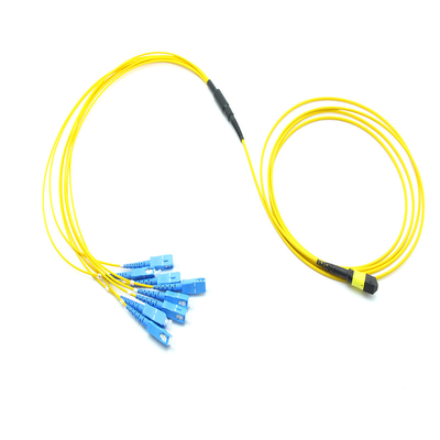 Super Low Insertion Loss MTP Trunk Cable 8 Cores Trunk Cable Yellow Color